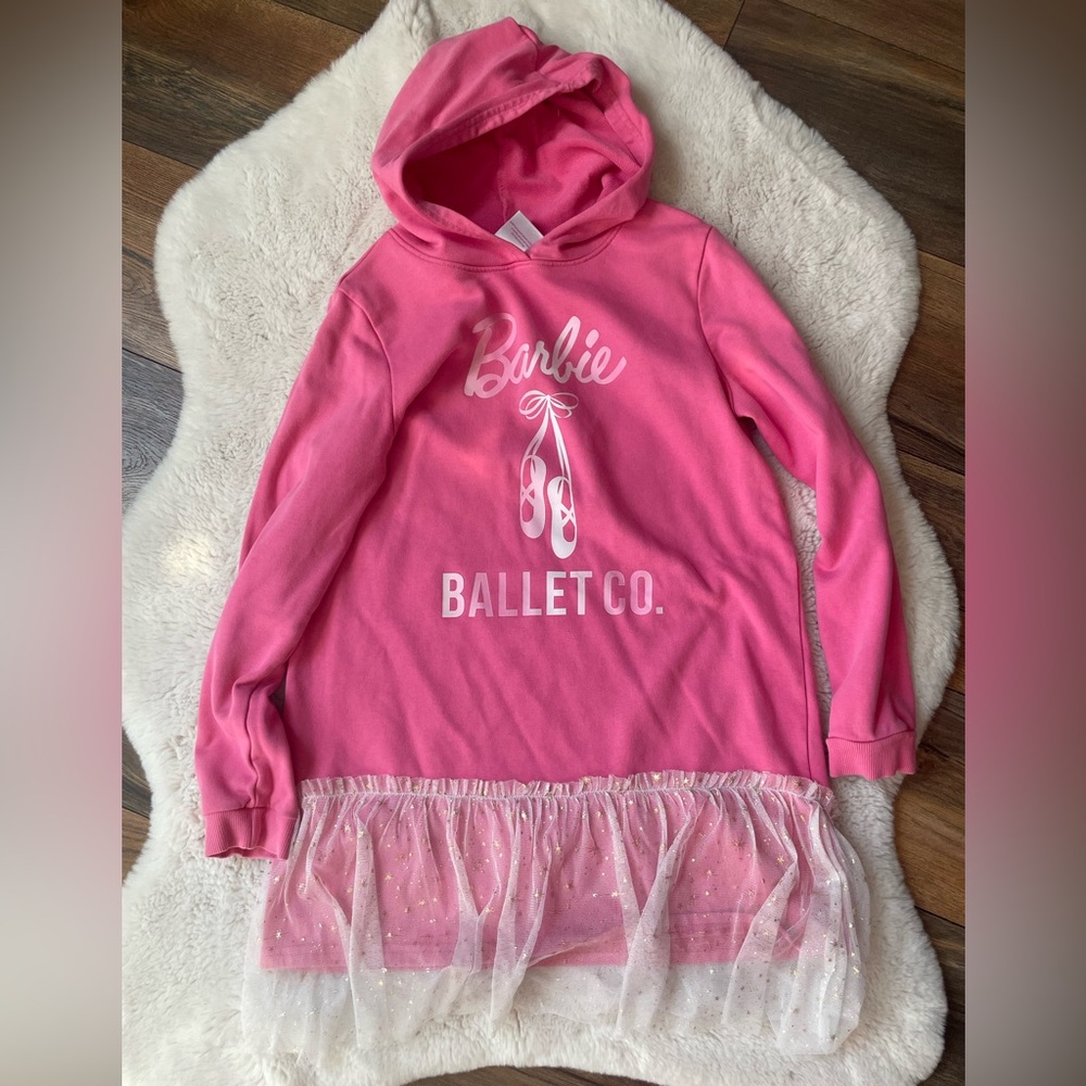 Barbie Ballet Co. Pink Hoodie with Tulle Hem